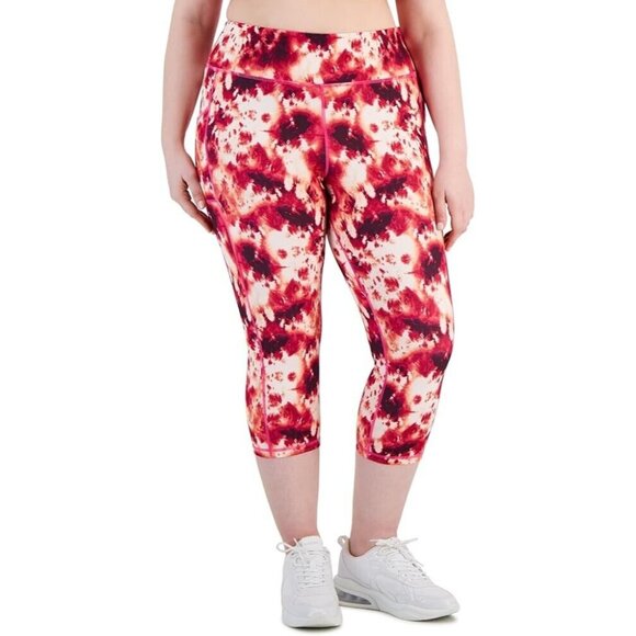 ID IDEOLOGY Plus Size Compression Tie-Dye Side-Pocket Crop‎ Leggings 1X - Picture 3 of 3